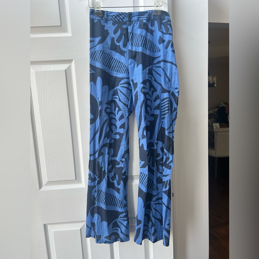 Zara Navy and Black Patterned Pants
